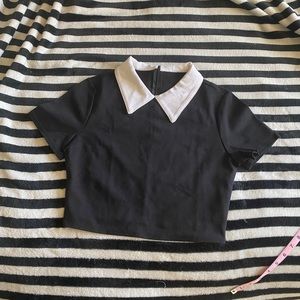 Wednesday Addams Collar Crop Top